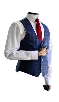 商品Remus Uomo | Lazio Navy With Blue Windowpane Check Suit Waistcoat,商家Atterley,价格¥560图片