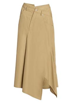 推荐Cotton-Blend Deconstructed Midi-Skirt商品