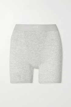 SKIMS | Boyfriend 弹力莫代尔棉质混纺平纹布平角短裤（颜色：light Heather Grey）,商家NET-A-PORTER,价格¥201
