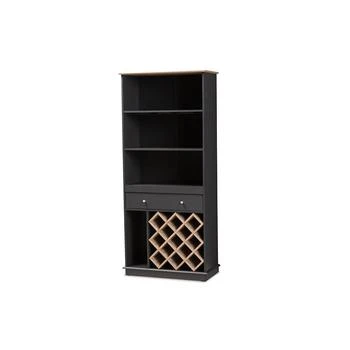 Baxton Studio | Mattia Modern and Contemporary Dark Grey and Oak Finished Wood Wine Cabinet,商家Premium Outlets,价格¥1421