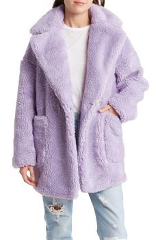 Topshop | High Pile Fleece Coat商品图片,7.2折