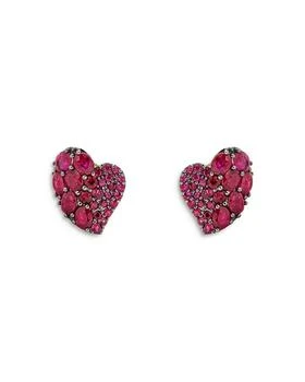 Piranesi | 18K Yellow Gold Small Wave Heart Earrings with Rubies,商家Bloomingdale's,价格¥28376