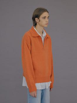 商品MOONSUN | Pin Tuck Collar Knit - Deep Orange,商家W Concept,价格¥1005图片