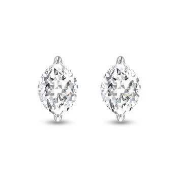 SSELECTS | Lab Grown 1/2 Carat Marquise Solitaire Diamond Earrings In 14k White Gold,商家Premium Outlets,价格¥6651