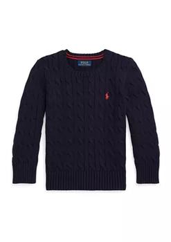 商品Ralph Lauren | Boys 4-7 Cable Knit Cotton Sweater,商家Belk,价格¥309图片
