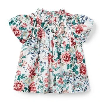 Janie and Jack | Floral Smocked Blouse (Toddler/Little Kids/Big Kids) 7.3折