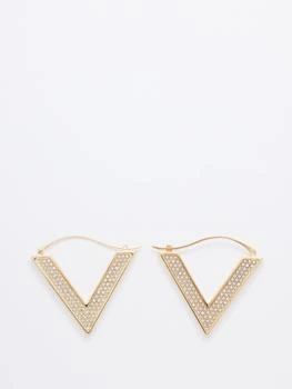 Valentino | V-Gold crystal-embellished earrings,商家MATCHES,价格¥7071