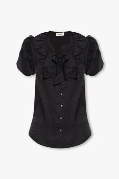 Zadig&Voltaire | Zadig & Voltaire Tober Ruffle Short-Sleeved Top商品图片,7.6折