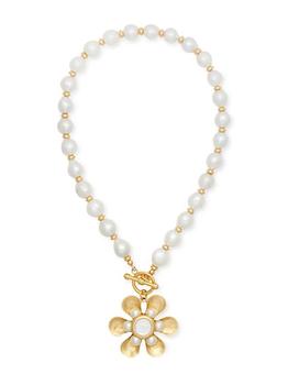 商品Brinker & Eliza | Delilah 24K Antique Goldplated Pearl Daisy Necklace,商家Saks Fifth Avenue,价格¥1706图片