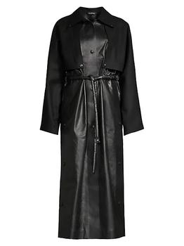 商品Kassl | Faux Leather Cape Coat,商家Saks Fifth Avenue,价格¥4587图片
