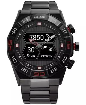 Citizen | Men's CZ Smart Hybrid Black-Tone Stainless Steel Bracelet Smart Watch 44mm,商家Macy's,价格¥2809