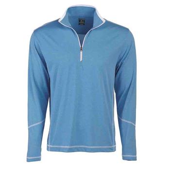 Page & Tuttle, Page & Tuttle | Coverstitch Heather Mock Neck Long Sleeve 1/4 Zip Pullover Top商品图片 2.1折×额外9折, 额外九折
