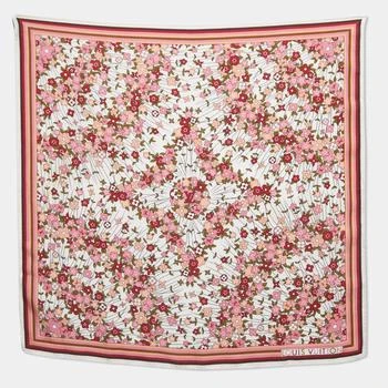 [二手商品] Louis Vuitton | Louis Vuitton White/Maroon Floral Print Silk Olivia Scarf 9.8折, 满1件减$100, 满减