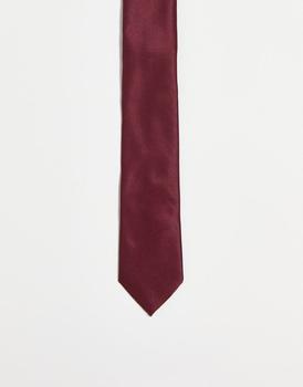 asos design, ASOS | ASOS DESIGN slim tie in burgundy商品图片 