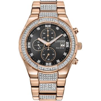 Citizen | Men's Eco-Drive Crystal Rose Gold-Tone Stainless Steel Bracelet Watch 42mm商品图片,6折