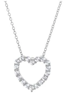 Savvy Cie Jewels | Sterling Silver Created Sapphire Heart Pendant Necklace 2.1折