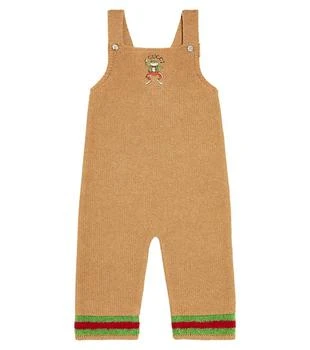 Gucci | Baby embroidered wool overalls 独家减免邮费