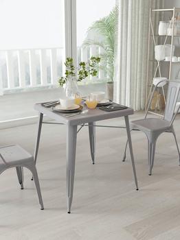商品Merrick Lane | Benson 23.75" Square Metal Dining Table for Indoor and Outdoor Use,商家Verishop,价格¥889图片