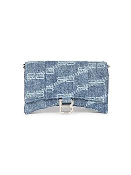 巴黎世家沙漏包真假, Balenciaga | Hourglass Monogram Denim Wallet-On-Chain商品图片 