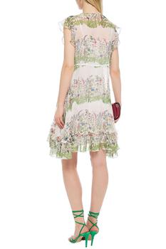 推荐Reinette ruffled metallic floral-print silk-blend crepon dress商品