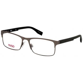 Hugo Men's Eyeglasses - Clear Lens Matte Ruthenium Rectangular | HG 0293 0R80 00