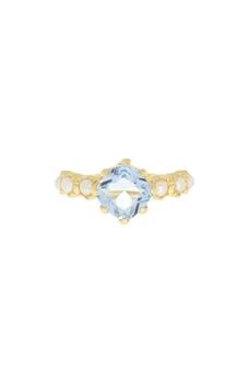 Covet | Cushion Cut Crystal & Imitation Pearl Ring,商家Nordstrom Rack,价格¥104