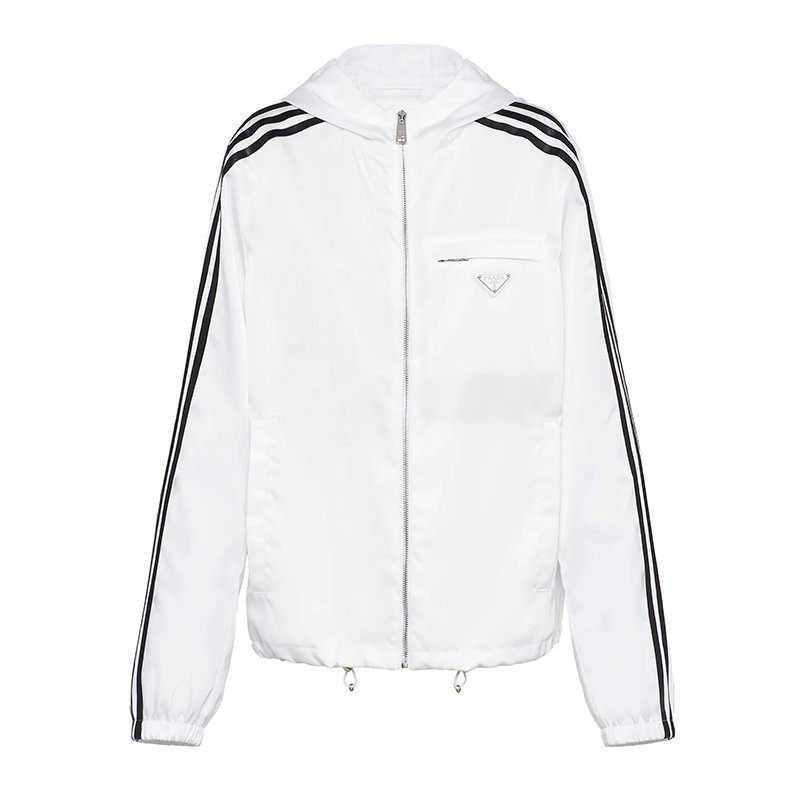 Prada | 【预售3-7天】PRADA/普拉达 22年早春 ADIDAS联名系列 男女同款白色再生尼龙运动连帽夹克SGB964_1WQ8_F0AA1_S_212商品图片,8折, 包邮包税