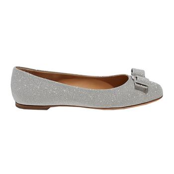 牛皮菲拉格慕皮带, Salvatore Ferragamo | 香港直邮SALVATOREFERRAGAMO菲拉格慕银色牛皮蝴蝶结平底鞋709613商品图片 额外8.2折x额外9折, 额外八二折, 额外九折