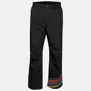 [二手商品] Fendi | Fendi Black Synthetic Logo Print Detailed Wide Leg Ski-Pants M商品图片,