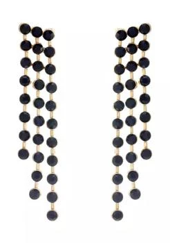 evie & emma | Gold Pierced Black Crystal Earrings,商家Belk,价格¥121
