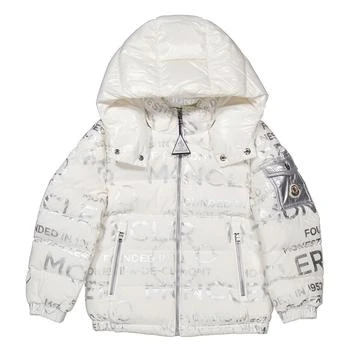 推荐Boys White Orans Logo Quilted Puffer Jacket商品