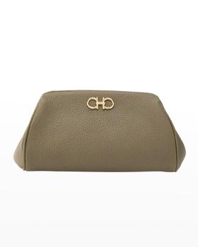 菲拉格慕包女包, Salvatore Ferragamo | Gancini Soft Leather Clutch Bag商品图片 