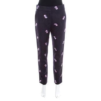 lv女装, [二手商品] Louis Vuitton | Louis Vuitton Indigo Floral Embroidered Wool Tailored Pants M商品图片 3.8折