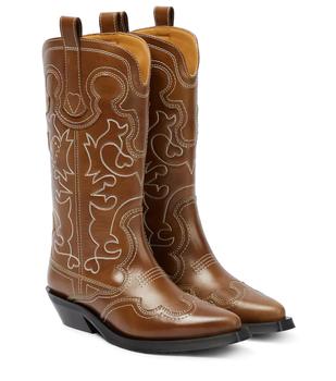 推荐Embroidered leather cowboy boots商品