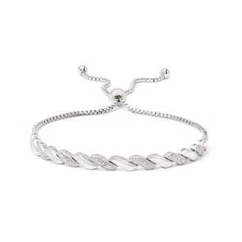 Macy's | Diamond Accent San Marco Link Bolo Adjustable Bracelet in Silver Plate, Gold Plate or Rose Gold Plate,商家Macy's,价格¥782
