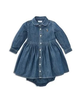 Ralph Lauren | Girls' Long Sleeve Denim Dress & Bloomers Set - Baby 