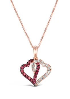 Le Vian | Vian 1 3 Ct. T.w. Passion Ruby 1 4 Ct. T.w. Nude Diamonds Pendant Necklace In 14K Strawberry Gold,商家Belk,价格¥4418