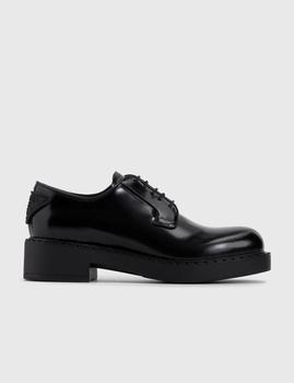 prada derby, Prada | Brushed-Leather Derby Shoes商品图片 7折