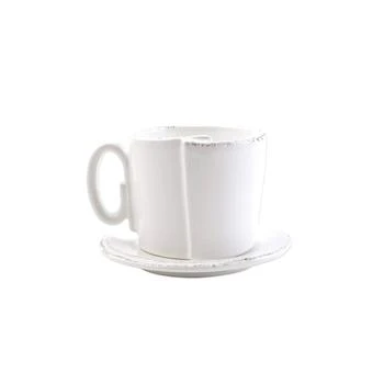 Vietri | Lastra White Cup and Saucer 8 OZ,商家Verishop,价格¥385