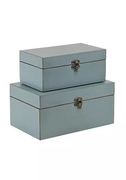 商品Home Indoor Decorative Storage Boxes, Blue Finished - Set of 2,商家Belk,价格¥519图片