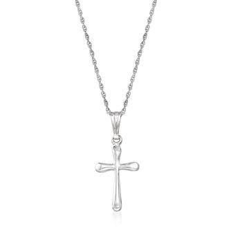 商品Ross-Simons Child's 14kt White Gold Cross Pendant Necklace图片