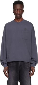 We11done | Gray Cotton Long Sleeve T-Shirt商品图片,额外8.5折, 独家减免邮费, 额外八五折