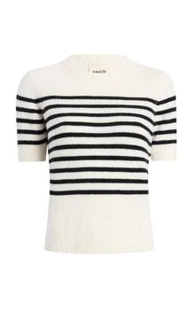 推荐Khaite - Luphia Knit Cashmere Top - Black/white - S - Moda Operandi商品