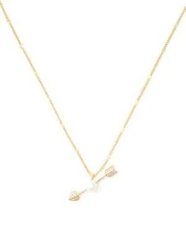 推荐Love Game Arrow Goldtone, Glass Pearl & Cubic Zirconia Pendant Necklace商品