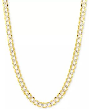 Italian Gold | 18" Two-Tone Open Curb Link Chain Necklace (3-1/6mm) in Solid 14k Gold & White Gold,商家Macy's,价格¥6169