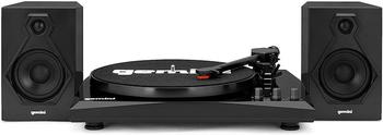 商品Gemini Belt Drive Turntable Set, 3 Speed Record Player W/ 2 Speakers Black/Black图片