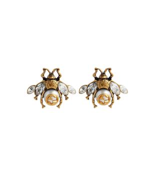 推荐Bee crystal-embellished earrings商品