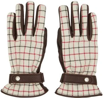MAISON MARGIELA | 米色 & 棕色格纹手套,商家SSENSE CN,价格¥4007