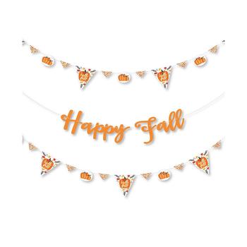 商品Fall Pumpkin - Halloween or Thanksgiving Party Letter Banner Decoration - 36 Banner Cutouts and Happy Fall Banner Letters图片