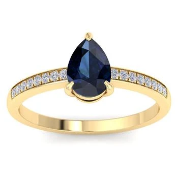 SSELECTS | 1 1/4 Carat Pear Shape Sapphire And Diamond Ring In 14k Yellow Gold,商家Premium Outlets,价格¥2853